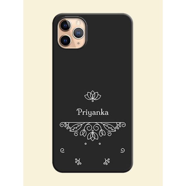 Lotus Garden Custom Text On Space Black Personalized Soft Matte Phone Covers -Apple Iphone 11 Pro Max