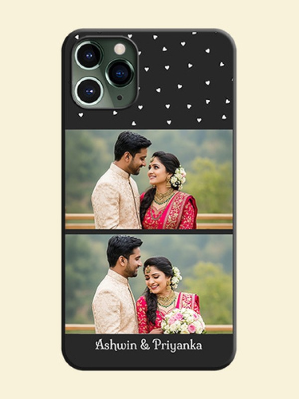 Miniature Love Symbols with Name on Space Black Custom Soft Matte Back Cover - iPhone 11 Pro