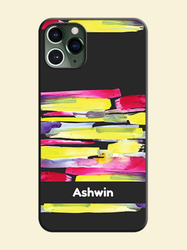 Brush Coloured on Space Black Personalized Soft Matte Phone Covers - iPhone 11 Pro