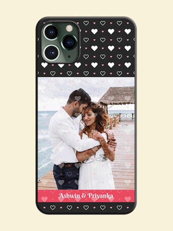 White Color Love Symbols with Text Design - Photo on Space Black Soft Matte Phone Cover - iPhone 11 Pro