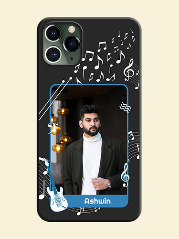 Musical Theme Design with Text - Photo on Space Black Soft Matte Mobile Case - iPhone 11 Pro