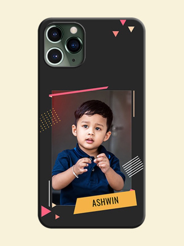 Photo Frame with Triangle Small Dots - Photo on Space Black Soft Matte Back Cover - iPhone 11 Pro
