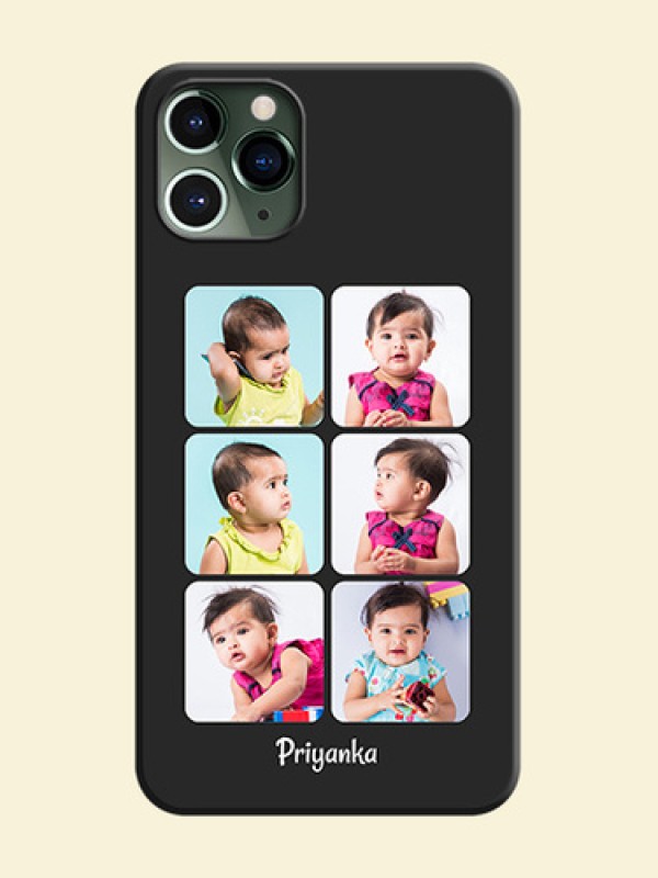 Floral Art with 6 Image Holder - Photo on Space Black Soft Matte Mobile Case - iPhone 11 Pro