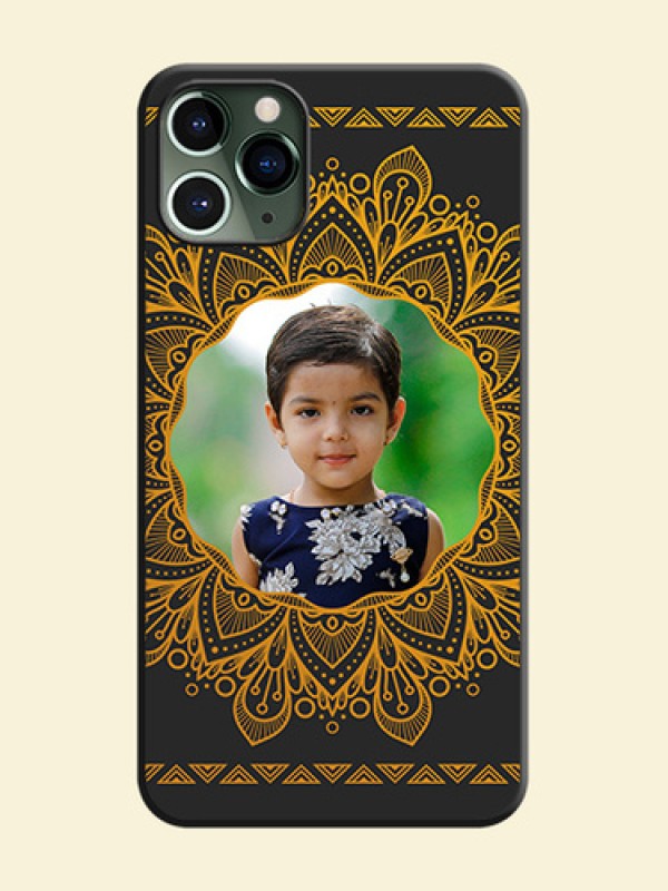Round Image with Floral Design - Photo on Space Black Soft Matte Mobile Cover - iPhone 11 Pro