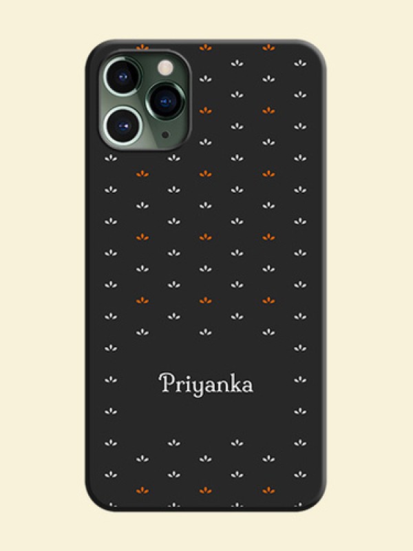 Simple Pattern With Custom Text On Space Black Personalized Soft Matte Phone Covers -Apple Iphone 11 Pro