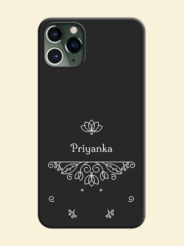 Lotus Garden Custom Text On Space Black Personalized Soft Matte Phone Covers -Apple Iphone 11 Pro