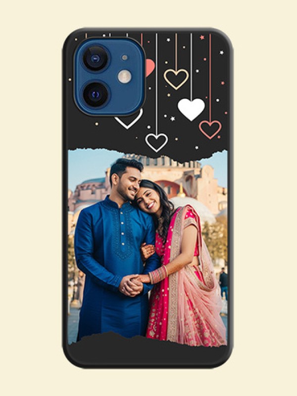 Love Hangings with Splash Wave Picture on Space Black Custom Soft Matte Phone Back Cover - iPhone 12 Mini