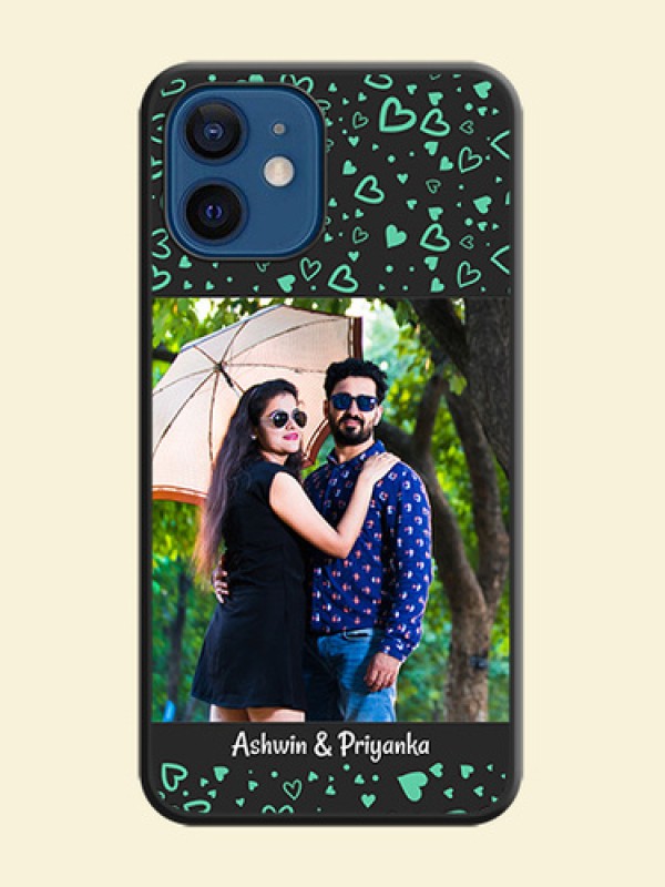 Sea Green Indefinite Love Pattern on Photo on Space Black Soft Matte Mobile Cover - iPhone 12 Mini