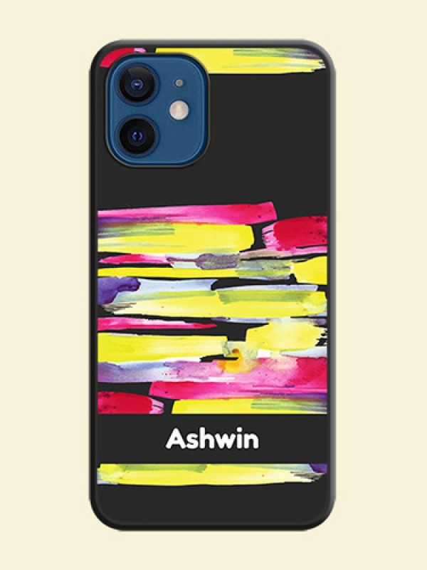 Brush Coloured on Space Black Personalized Soft Matte Phone Covers - iPhone 12 Mini