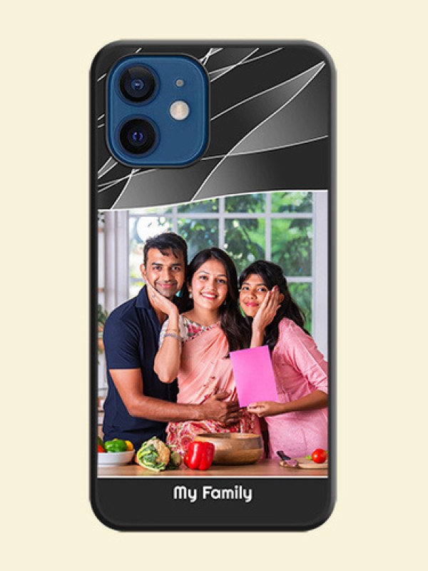 Mixed Wave Lines on Photo on Space Black Soft Matte Mobile Cover - iPhone 12 Mini