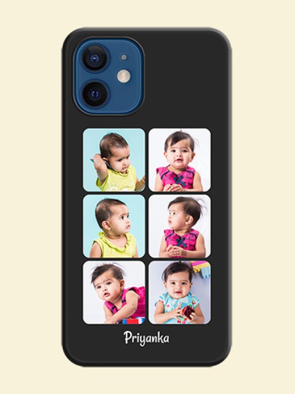 Floral Art with 6 Image Holder on Photo on Space Black Soft Matte Mobile Case - iPhone 12 Mini