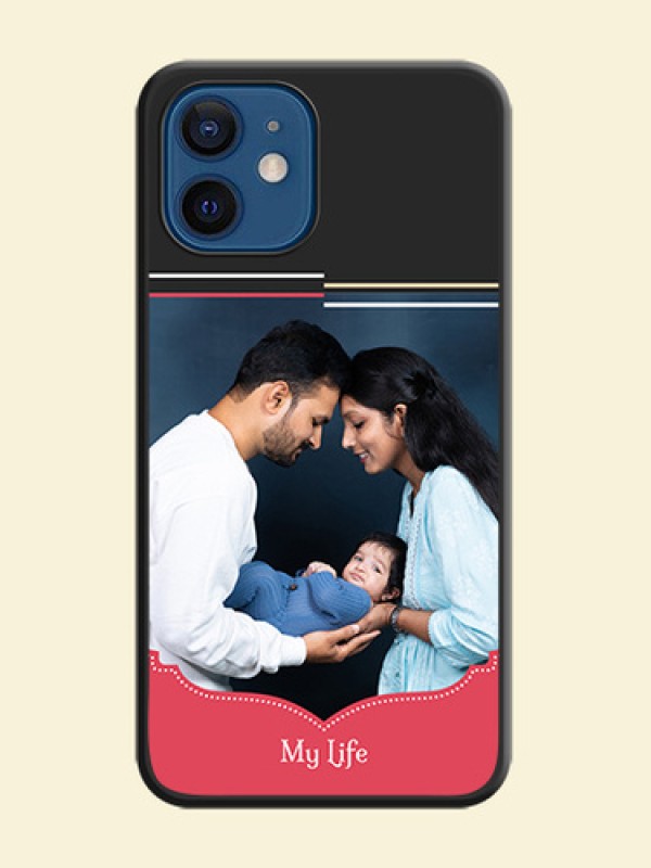Classic Plain Design with Name on Photo on Space Black Soft Matte Phone Cover - iPhone 12 Mini