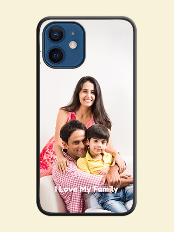 Full Single Pic Upload With Text On Space Black Personalized Soft Matte Phone Covers -Apple Iphone 12 Mini