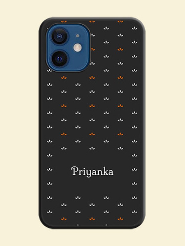 Simple Pattern With Custom Text On Space Black Personalized Soft Matte Phone Covers -Apple Iphone 12 Mini