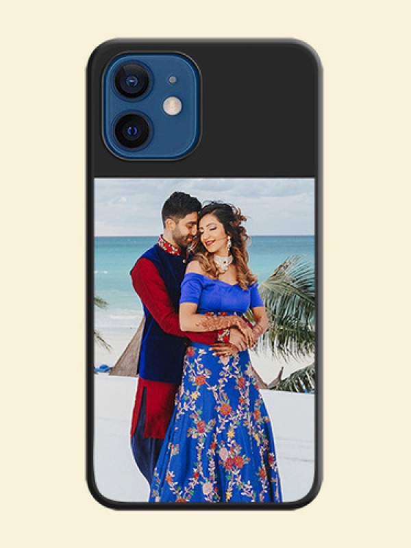 Image Upload With Space Black Color On Custom Soft Matte Mobile Back Cover - iPhone 12 Mini