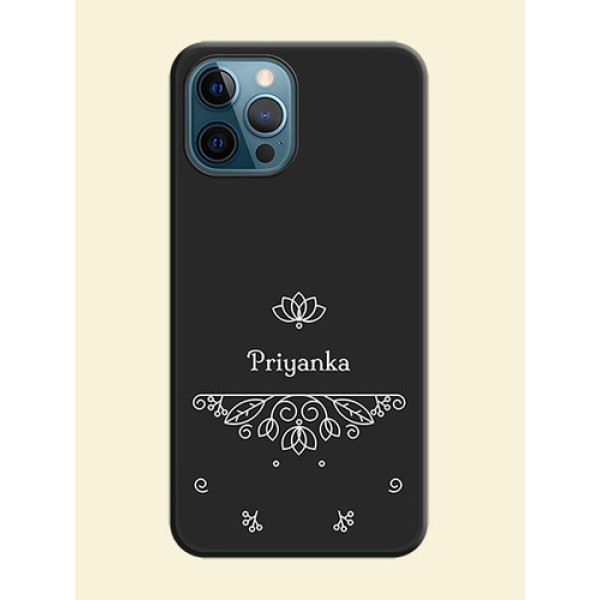 Lotus Garden Custom Text On Space Black Personalized Soft Matte Phone Covers -Apple Iphone 12 Pro Max