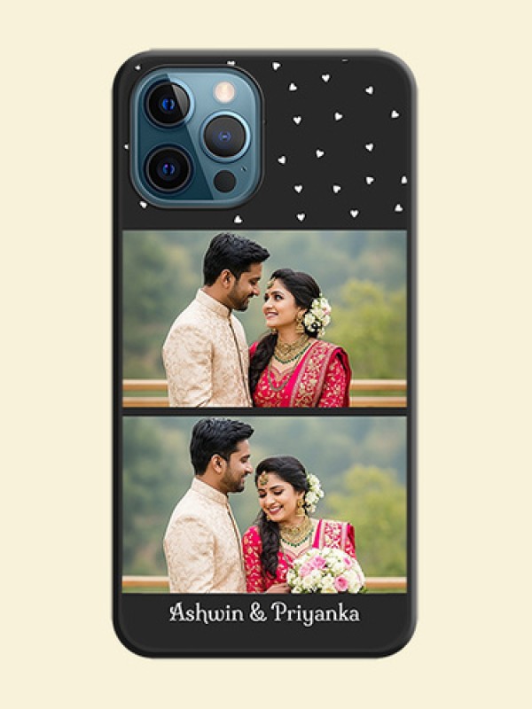 Miniature Love Symbols with Name on Space Black Custom Soft Matte Back Cover - iPhone 12 Pro