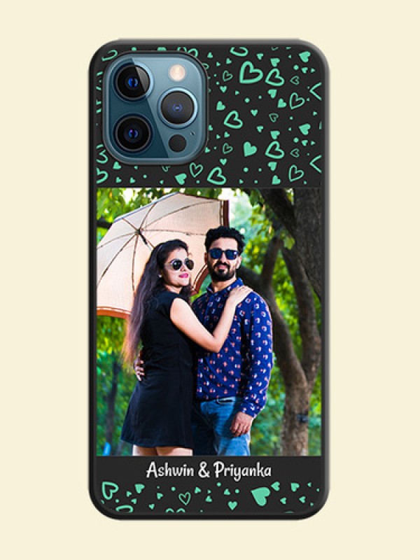 Sea Green Indefinite Love Pattern on Photo on Space Black Soft Matte Mobile Cover - iPhone 12 Pro