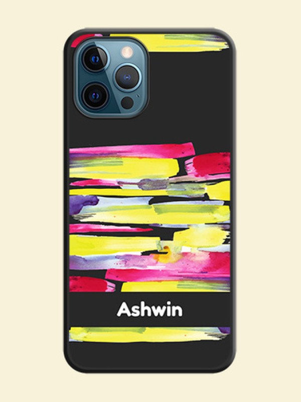 Brush Coloured on Space Black Personalized Soft Matte Phone Covers - iPhone 12 Pro