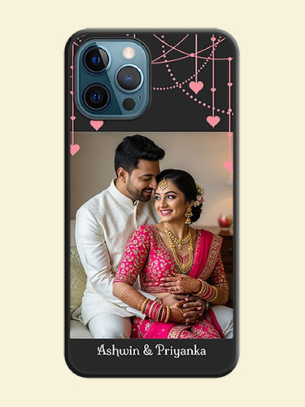 Pink Love Hangings with Text on Space Black Custom Soft Matte Back Cover - iPhone 12 Pro