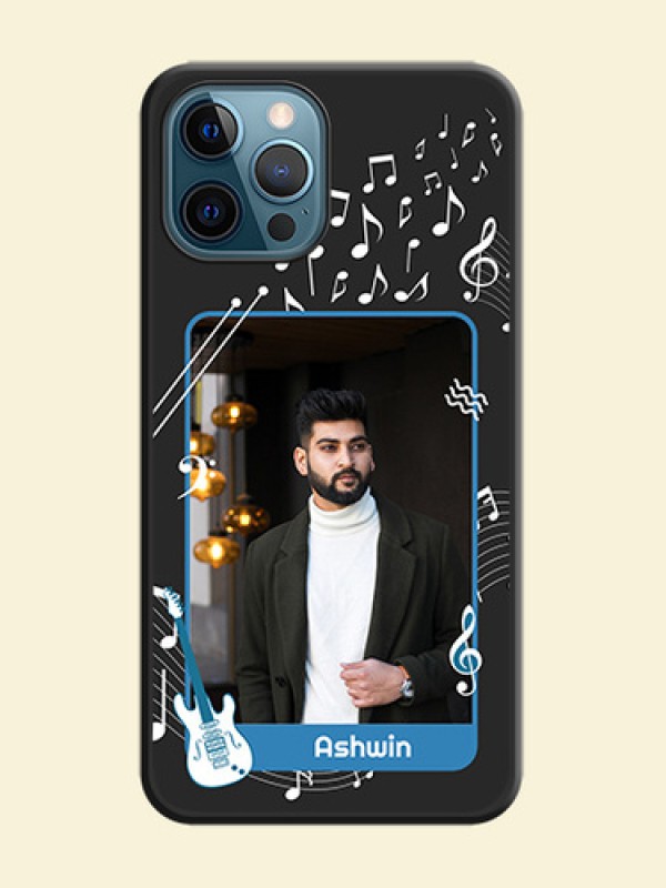 Musical Theme Design with Text on Photo on Space Black Soft Matte Mobile Case - iPhone 12 Pro