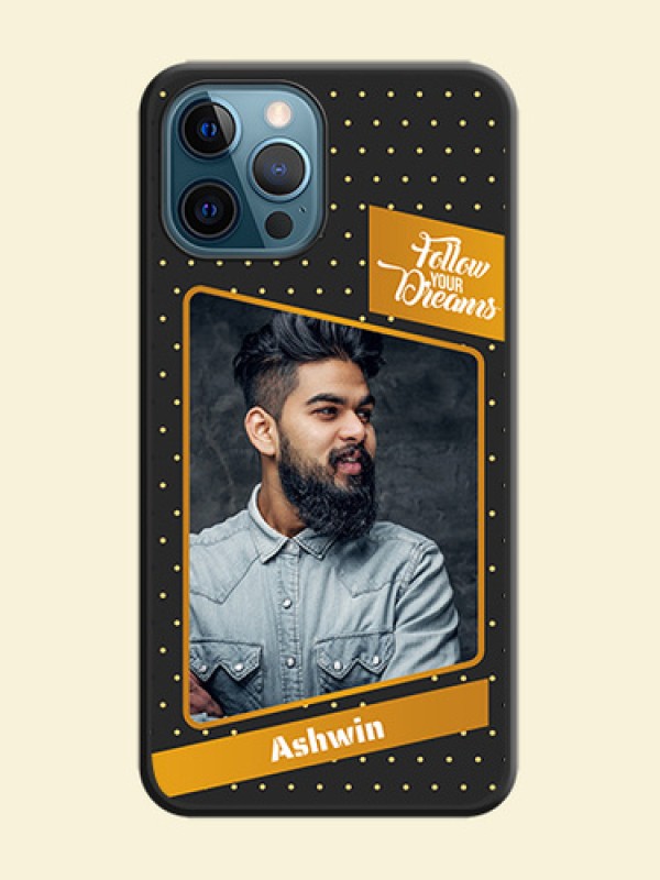Follow Your Dreams with White Dots on Space Black Custom Soft Matte Phone Cases - iPhone 12 Pro