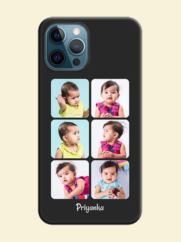 Floral Art with 6 Image Holder on Photo on Space Black Soft Matte Mobile Case - iPhone 12 Pro