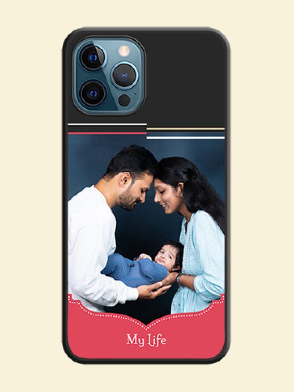 Classic Plain Design with Name on Photo on Space Black Soft Matte Phone Cover - iPhone 12 Pro