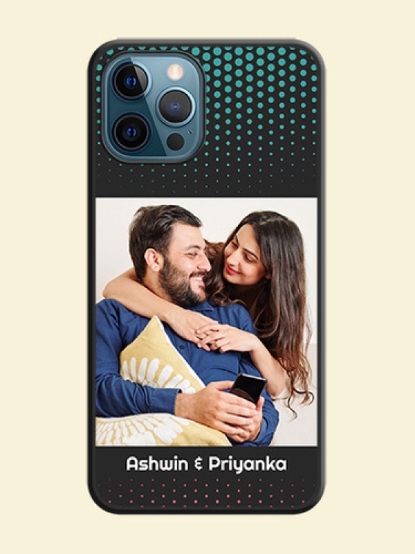 Faded Dots with Grunge Photo Frame and Text on Space Black Custom Soft Matte Phone Cases - iPhone 12 Pro