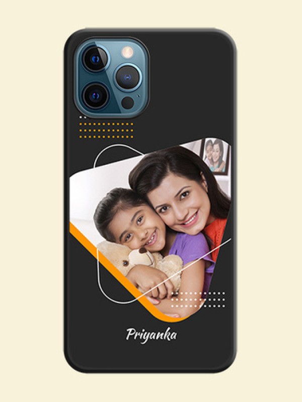 Yellow Triangle on Photo on Space Black Soft Matte Phone Cover - iPhone 12 Pro