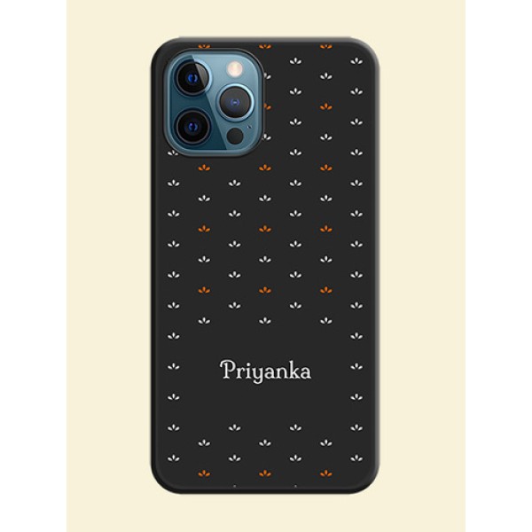 Simple Pattern With Custom Text On Space Black Personalized Soft Matte Phone Covers -Apple Iphone 12 Pro Simple Pattern With Custom Text On Space Black Personalized Soft Matte Phone Covers -Apple Iphone 12 Pro