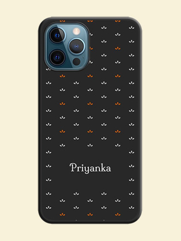Simple Pattern With Custom Text On Space Black Personalized Soft Matte Phone Covers -Apple Iphone 12 Pro