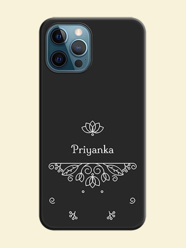 Lotus Garden Custom Text On Space Black Personalized Soft Matte Phone Covers -Apple Iphone 12 Pro