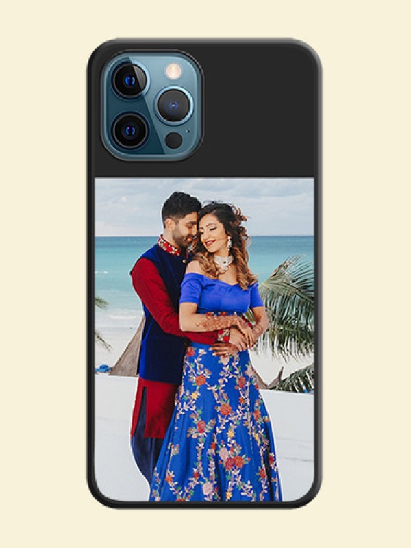 Image Upload With Space Black Color On Custom Soft Matte Mobile Back Cover - iPhone 12 Pro