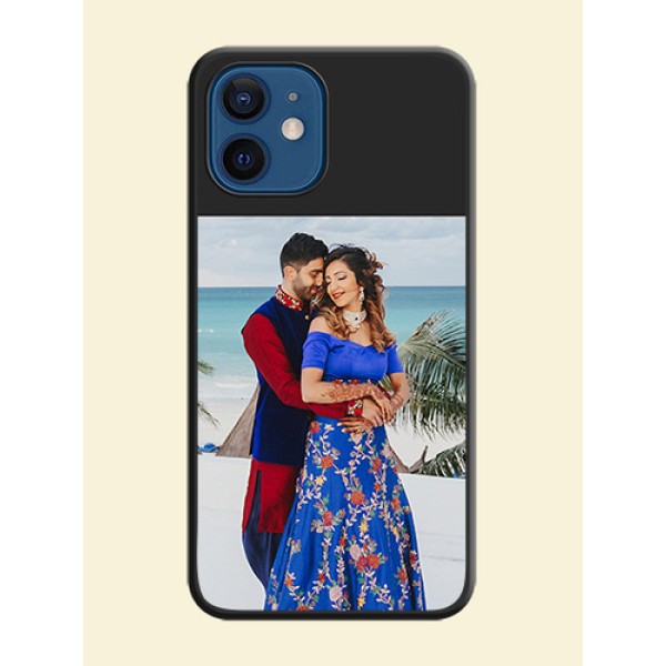 Image Upload With Space Black Color On Custom Soft Matte Mobile Back Cover - iPhone 12 Image Upload With Space Black Color On Custom Soft Matte Mobile Back Cover - iPhone 12