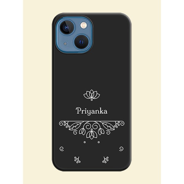 Lotus Garden Custom Text On Space Black Personalized Soft Matte Phone Covers -Apple Iphone 13 Mini