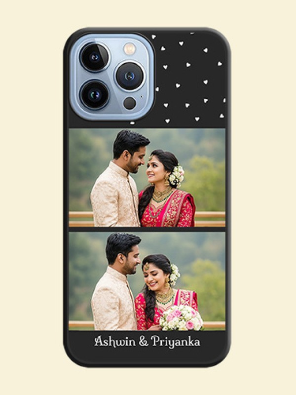 Miniature Love Symbols with Name on Space Black Custom Soft Matte Back Cover - iPhone 13 Pro Max