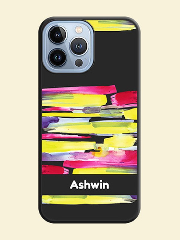 Brush Coloured on Space Black Personalized Soft Matte Phone Covers - iPhone 13 Pro Max