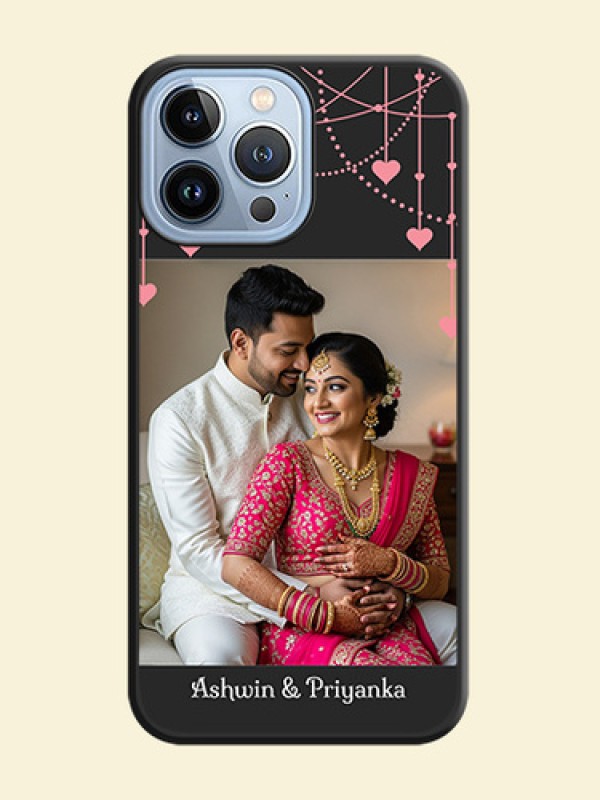 Pink Love Hangings with Text on Space Black Custom Soft Matte Back Cover - iPhone 13 Pro Max
