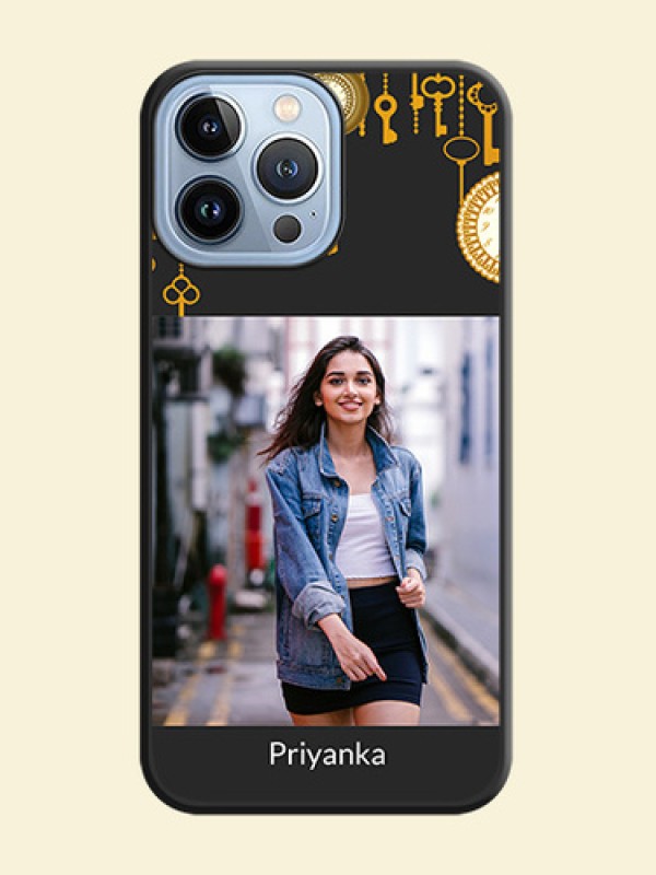Decorative Design with Text on Space Black Custom Soft Matte Back Cover - iPhone 13 Pro Max