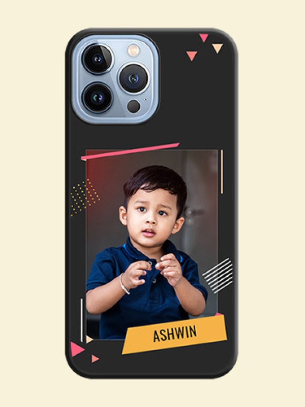 Photo Frame with Triangle Small Dots on Photo on Space Black Soft Matte Back Cover - iPhone 13 Pro Max