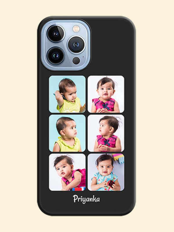 Floral Art with 6 Image Holder on Photo on Space Black Soft Matte Mobile Case - iPhone 13 Pro Max