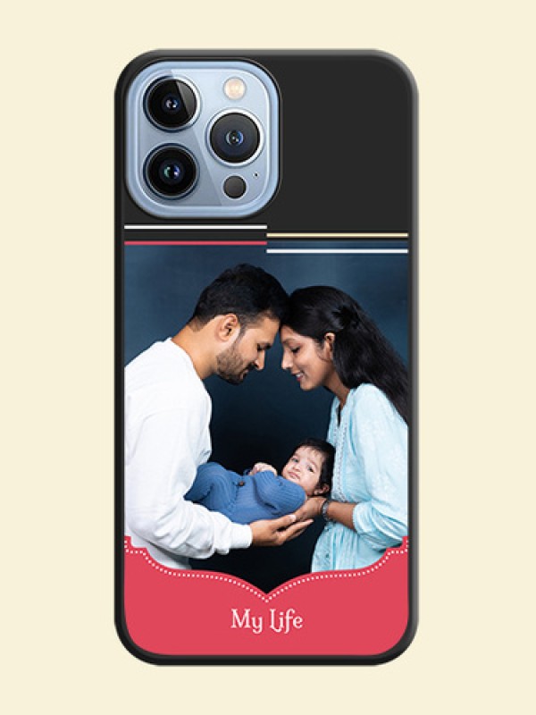 Classic Plain Design with Name on Photo on Space Black Soft Matte Phone Cover - iPhone 13 Pro Max