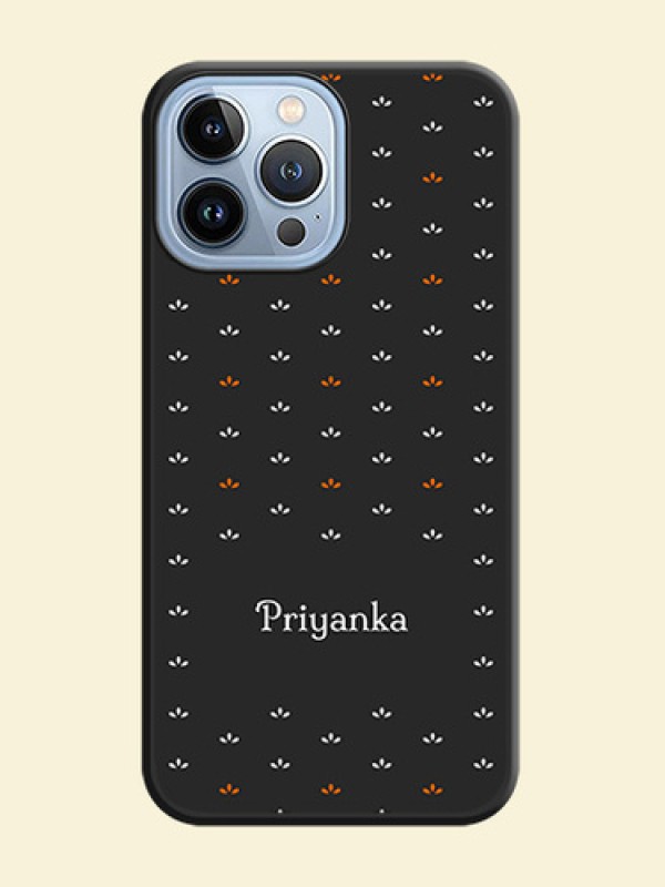 Simple Pattern With Custom Text On Space Black Personalized Soft Matte Phone Covers -Apple Iphone 13 Pro Max