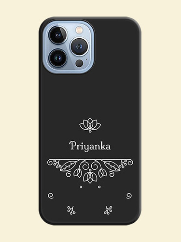 Lotus Garden Custom Text On Space Black Personalized Soft Matte Phone Covers -Apple Iphone 13 Pro Max