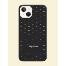 Simple Pattern With Custom Text On Space Black Personalized Soft Matte Phone Covers -Apple Iphone 14 Plus