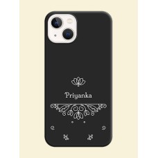 Lotus Garden Custom Text On Space Black Personalized Soft Matte Phone Covers -Apple Iphone 14 Plus