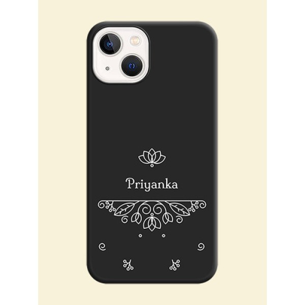 Lotus Garden Custom Text On Space Black Personalized Soft Matte Phone Covers -Apple Iphone 14 Plus