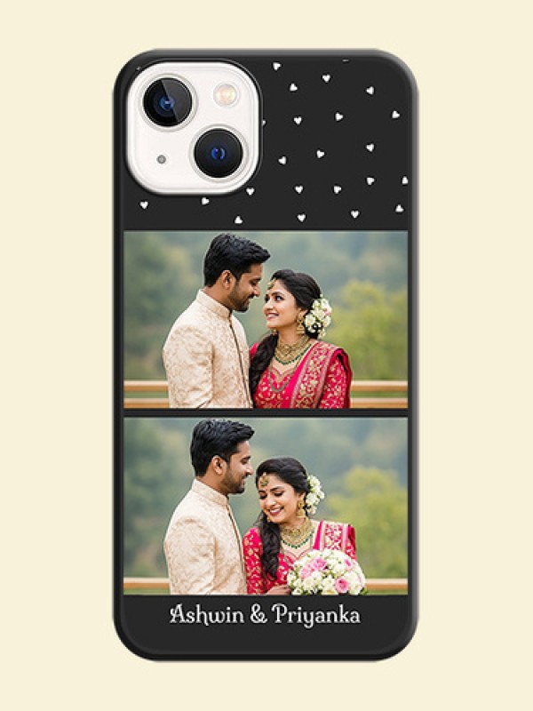 Miniature Love Symbols with Name on Space Black Custom Soft Matte Back Cover - Apple iPhone 14