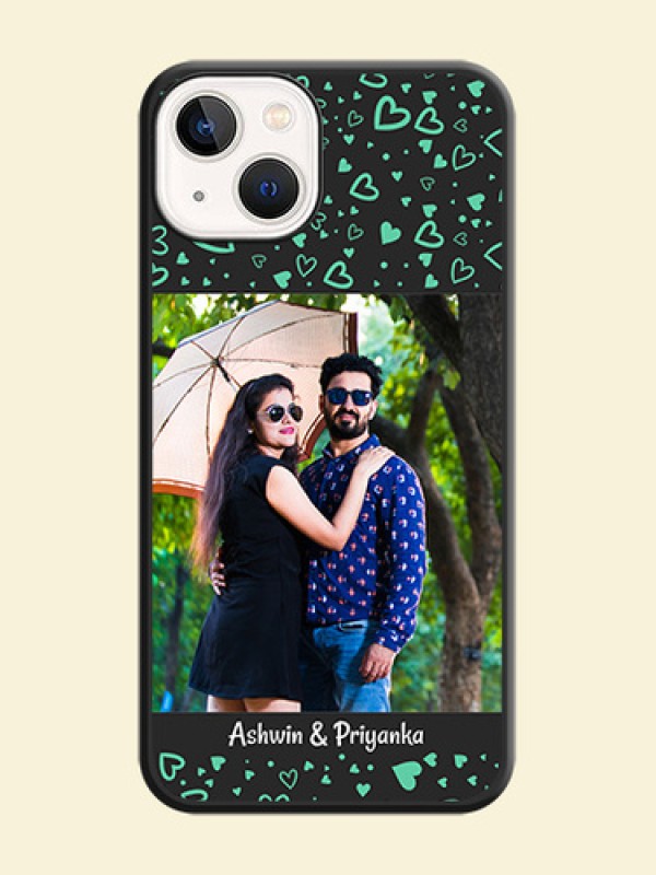 Sea Green Indefinite Love Pattern on Photo on Space Black Soft Matte Mobile Cover - Apple iPhone 14